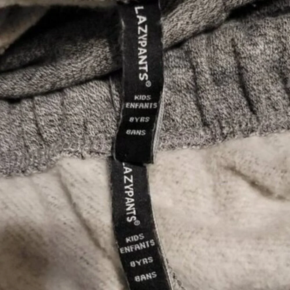 Lazypants Kids Fleece Sweatsuit Gray Hoodie Jogger Set Size 8Y